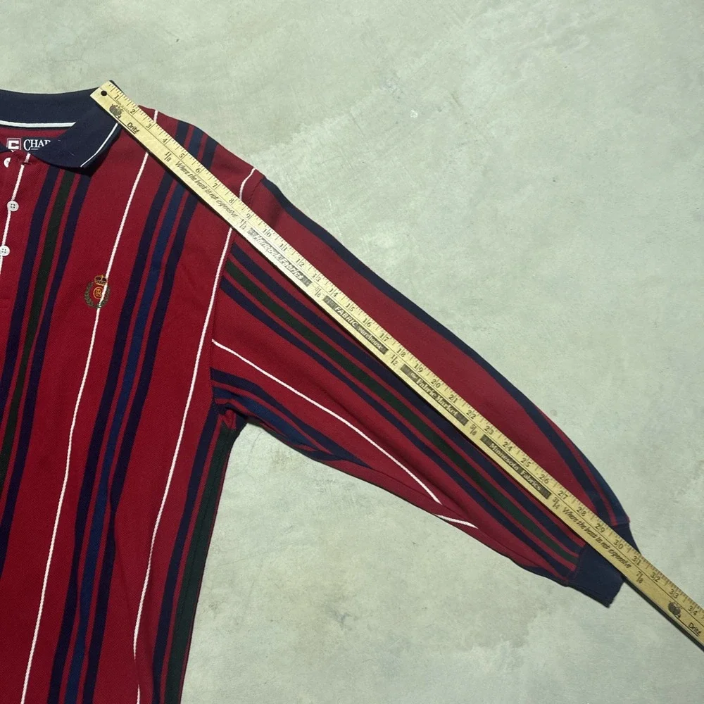Vintage Chaps Ralph Lauren Striped Color Block Longsleeve Polo Men's XL Rugby